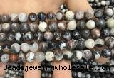 CAA3593 15.5 inches 8mm round black zebra agate beads wholesale