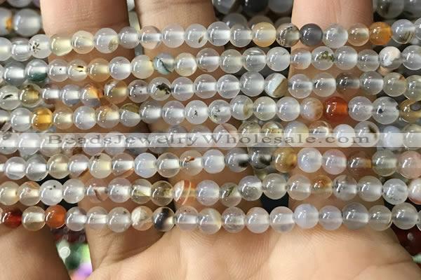 CAA3596 15.5 inches 4mm round dendritic agate beads wholesale