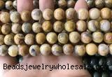 CAA3604 15.5 inches 10mm round yellow crazy lace agate beads