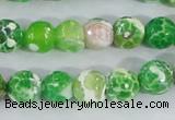 CAA371 15.5 inches 10mm faceted round fire crackle agate beads