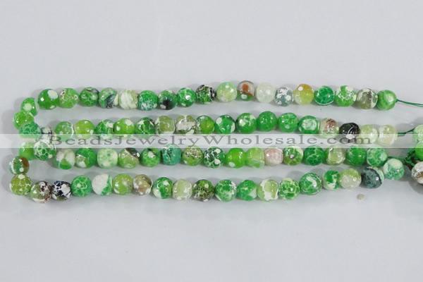 CAA371 15.5 inches 10mm faceted round fire crackle agate beads