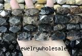 CAA3714 15*22mm - 16*25mm faceted nuggets chrysanthemum agate beads