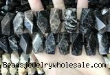 CAA3718 13*26mm - 15*30mm faceted nuggets chrysanthemum agate beads