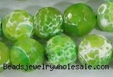 CAA374 15.5 inches 16mm faceted round fire crackle agate beads