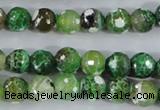 CAA376 15.5 inches 10mm faceted round fire crackle agate beads