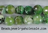 CAA378 15.5 inches 14mm faceted round fire crackle agate beads