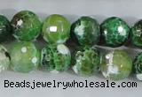 CAA379 15.5 inches 16mm faceted round fire crackle agate beads