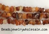 CAA3808 15.5 inches 10*14mm - 12*16mm faceted nuggets red agate beads