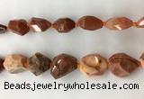 CAA3811 15.5 inches 15*20mm - 20*30mm faceted nuggets red agate beads