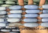 CAA3814 15.5 inches 12*40mm rice blue agate beads wholesale