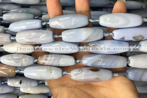 CAA3815 15.5 inches 12*40mm rice blue agate beads wholesale