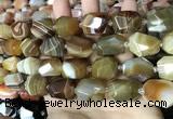 CAA3822 13*17mm - 18*22mm faceted nuggets line agate beads