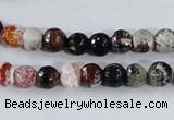 CAA383 15.5 inches 6mm faceted round fire crackle agate beads