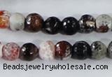 CAA385 15.5 inches 10mm faceted round fire crackle agate beads