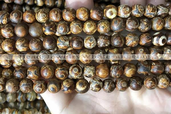 CAA3866 15 inches 8mm round tibetan agate beads wholesale