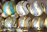 CAA3879 15 inches 8mm round tibetan agate beads wholesale