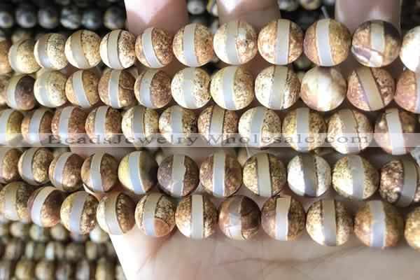 CAA3890 15 inches 10mm round tibetan agate beads wholesale