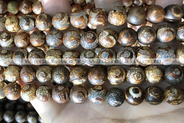 CAA3905 15 inches 10mm round tibetan agate beads wholesale