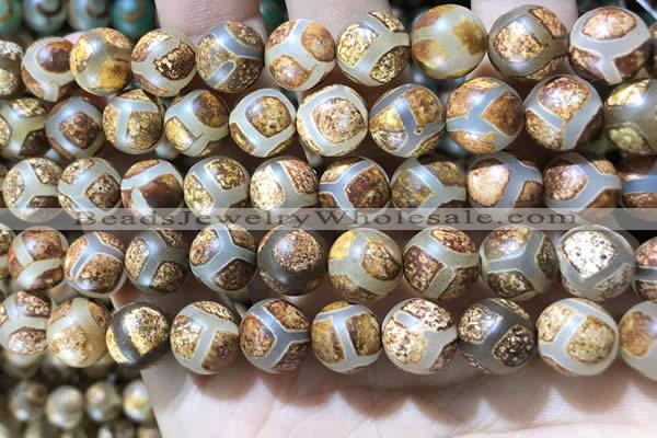 CAA3911 15 inches 10mm round tibetan agate beads wholesale