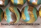 CAA3923 15 inches 12mm round tibetan agate beads wholesale