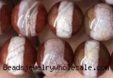 CAA3931 15 inches 8mm round tibetan agate beads wholesale