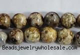 CAA395 15.5 inches 12mm round fire crackle agate beads wholesale