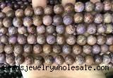 CAA4002 15.5 inches 8mm round purple crazy lace agate beads