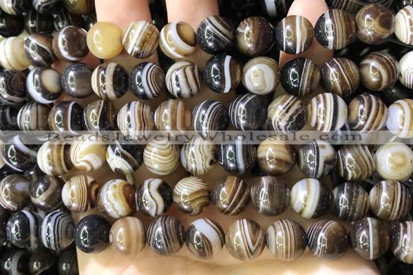 CAA4020 15.5 inches 10mm round line agate beads wholesale