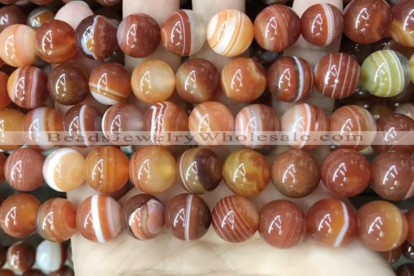 CAA4029 15.5 inches 12mm round line agate beads wholesale