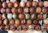 CAA4030 15.5 inches 14mm round line agate beads wholesale