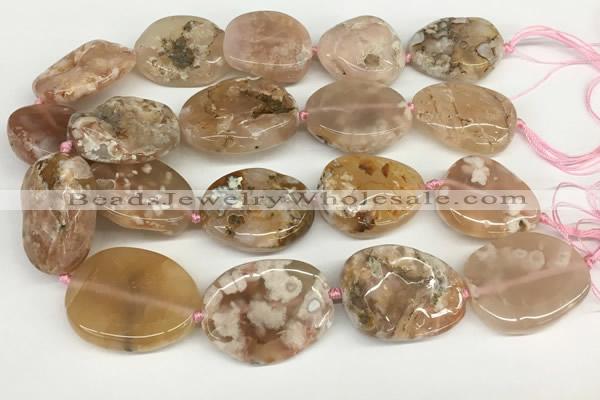 CAA4045 15.5 inches 25*35mm - 30*40mm freeform sakura agate beads