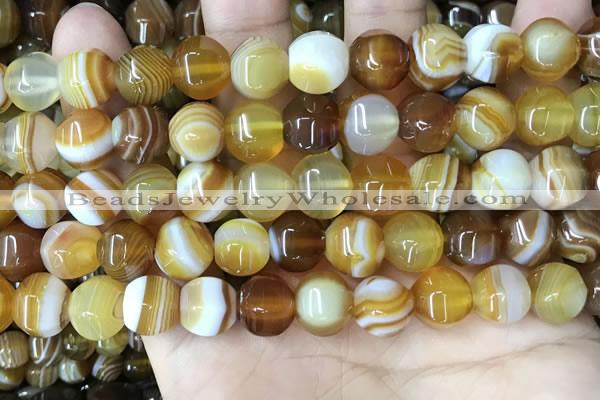 CAA4141 15.5 inches 10mm pumpkin line agate beads wholesale