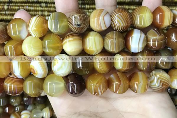 CAA4143 15.5 inches 14mm pumpkin line agate beads wholesale