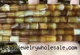 CAA4178 15.5 inches 8*12mm tube line agate beads wholesale