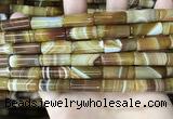 CAA4180 15.5 inches 8*20mm tube line agate beads wholesale