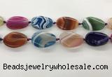 CAA4303 15.5 inches 25*35mm twisted oval line agate beads