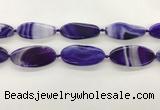 CAA4310 15.5 inches 25*50mm twisted oval line agate beads