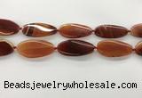 CAA4311 15.5 inches 25*50mm twisted oval line agate beads