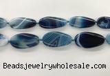 CAA4312 15.5 inches 25*45mm twisted oval line agate beads