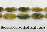 CAA4313 15.5 inches 25*50mm twisted oval line agate beads