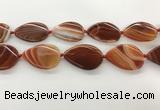 CAA4320 15.5 inches 30*40mm twisted oval line agate beads