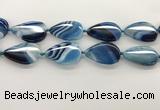 CAA4321 15.5 inches 30*40mm twisted oval line agate beads