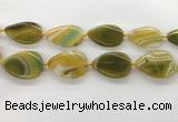 CAA4322 15.5 inches 30*40mm twisted oval line agate beads