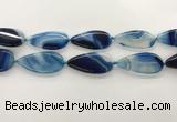 CAA4325 15.5 inches 25*50mm flat teardrop line agate beads