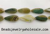 CAA4326 15.5 inches 25*50mm flat teardrop line agate beads