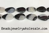 CAA4354 15.5 inches 25*35mm flat teardrop agate druzy geode beads