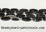 CAA4399 15.5 inches 16*30mm rectangle black banded agate beads