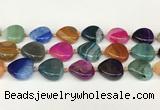 CAA4410 15.5 inches 20*20mm flat teardrop agate druzy geode beads