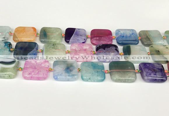 CAA4423 15.5 inches 20*20mm square agate druzy geode beads