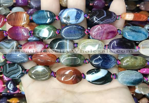 CAA4463 15.5 inches 13*20mm oval dragon veins agate beads